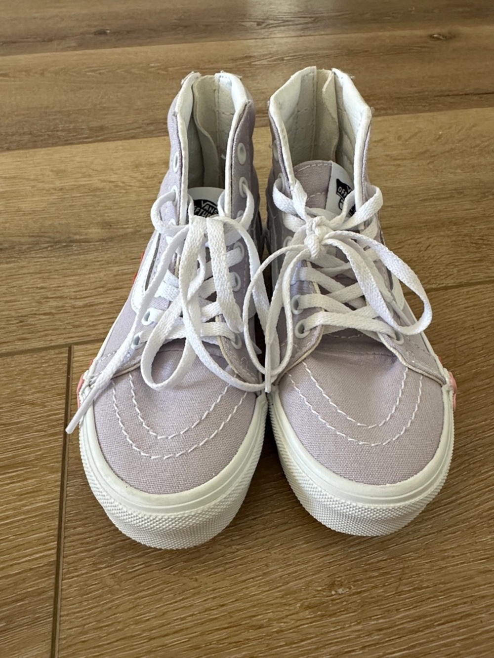 Vans Kids High-Top Sneakers in Lilac with Red & Pink Flower Accents - Picture 2 of 7